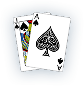 Een afbeelding van blackjackkaarten.