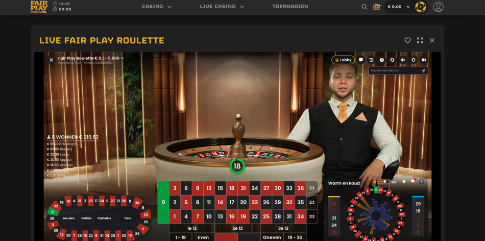 Fair Play Live Roulette bij Fair Play