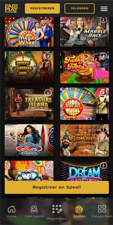 Het live spelaanbod van Fair Play Casino