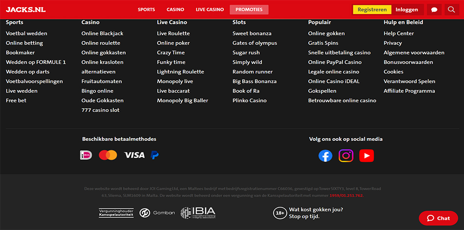 Jack's Casino - casino licenties