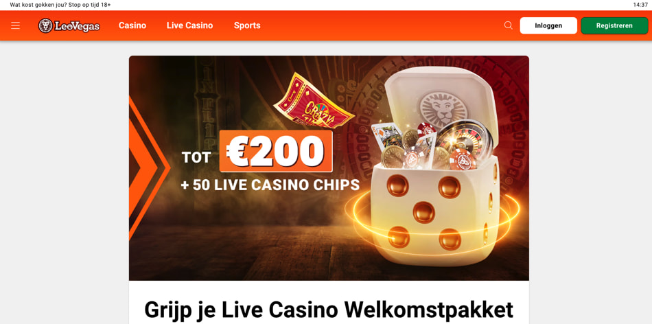 Live Casino Bonus bij LeoVegas