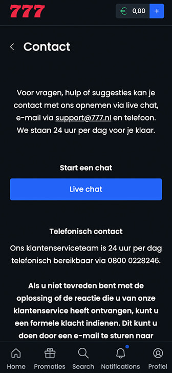 Nederlandse klantenservice bij PaysafeCard casino's
