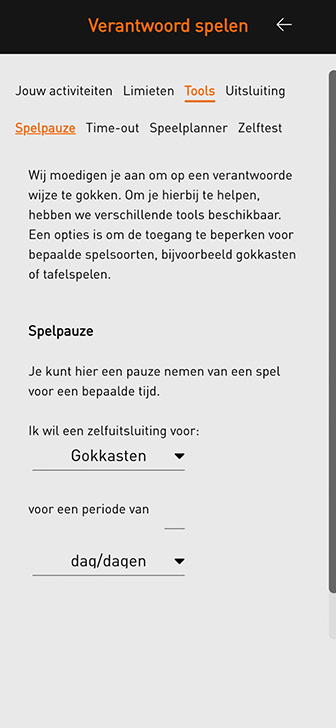 Verantwoord spelen tools bij Casino777