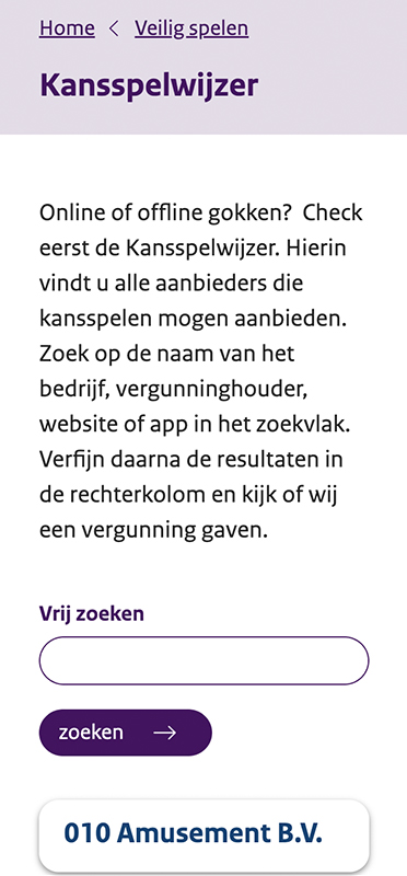 De kansspelwijzer van de Kansspelautoriteit