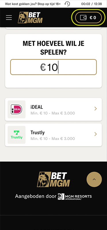 Betaalmethoden bij BetMGM