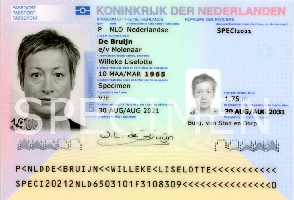 Screenshot van een Nederlands paspoort