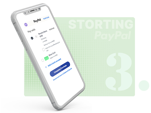 Doorgestuurd naar de PayPal pagina