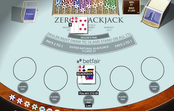 Een spel deal or no deal blackjack waarin de speler aanbiedingen ontvangt van de bank om genoegen te nemen met zijn winsten en de speelronde te eindigen.