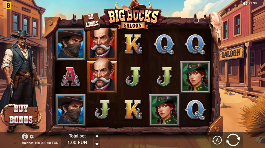 Screenshot van de gokkast Big Bucks Saloon van Bgaming