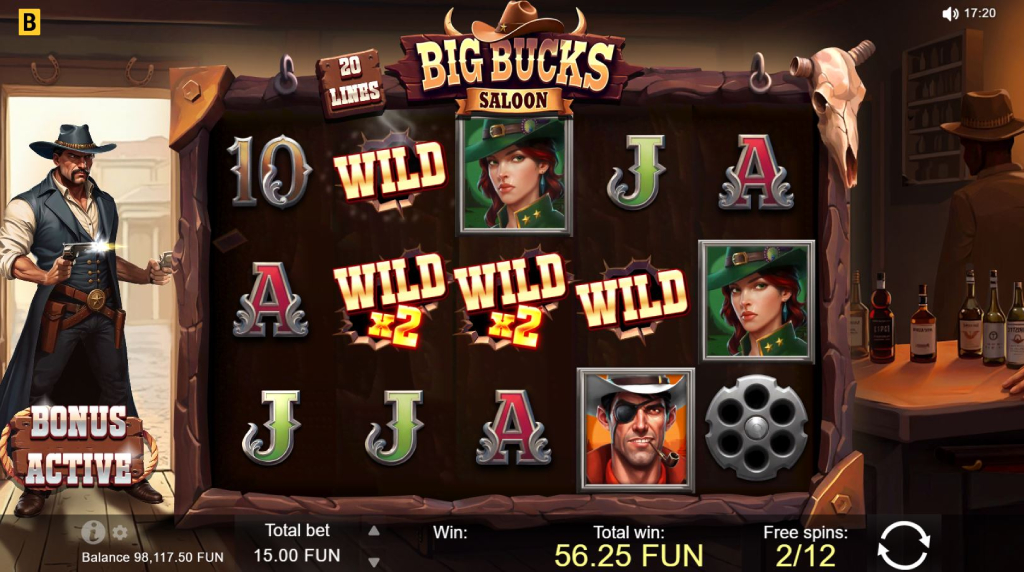 Wild symbolen van de Big Bucks Saloon gokkast