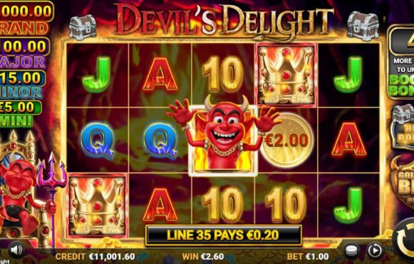 Screenshot van de nieuwe Devil’s Delight slot van Reflex Gaming
