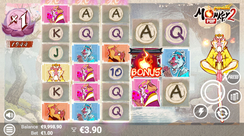 Screenshot van de nieuwe MonkeyPop Slot van AvatarUX