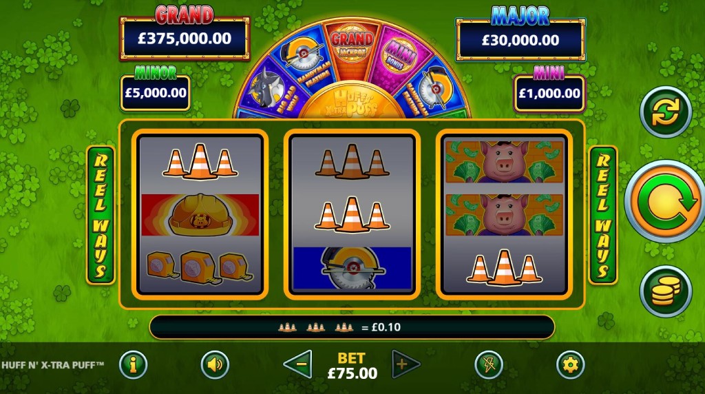Screenshot van de nieuwe Huff N’ Xtra Puff Slot van Light & Wonder