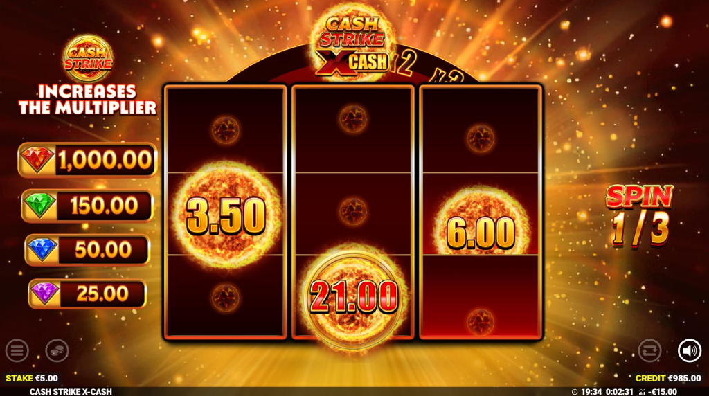 Screenshot van de super bonus van Cash Strike X-Cash