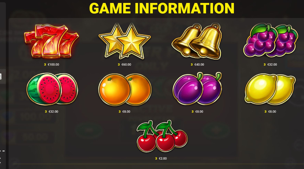 Screenshot van de uitbetalingstabel van Cash Strike X-Cash