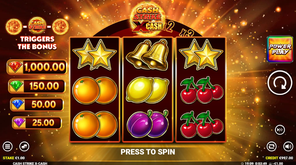 Screenshot van de nieuwe Cash Strike X-Cash Slot van Blueprint Gaming