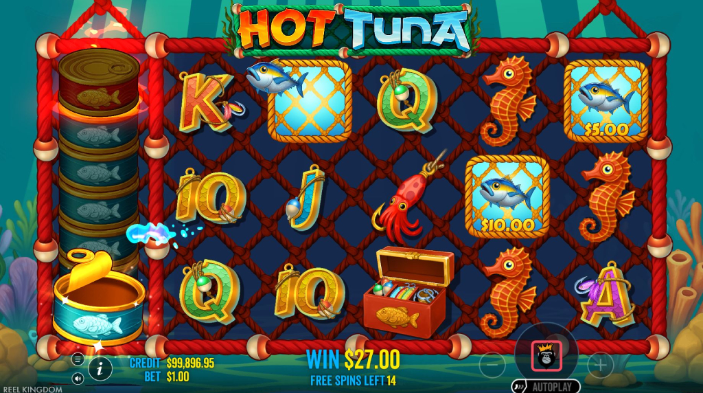 Screenshot van de Hot Tuna Free Spins Bonus