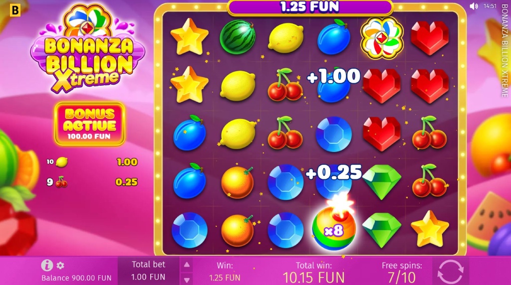 Screenshot van de Bonanza Billion Xtreme Free Spins Bonus