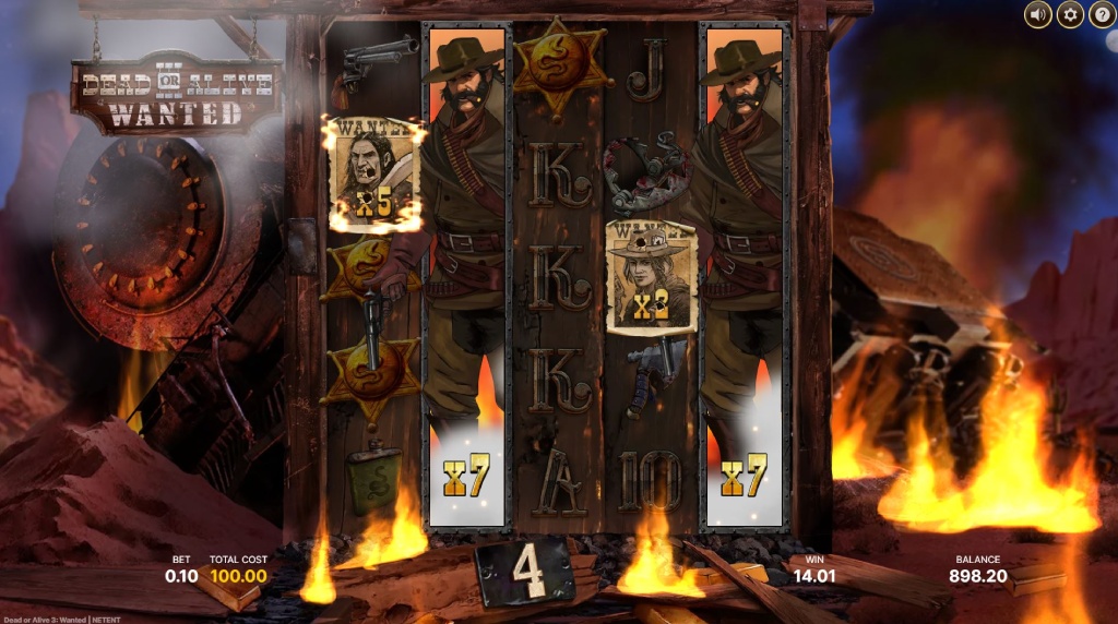 Screenshot van de Dead or Alive 3 Free Spins Bonus