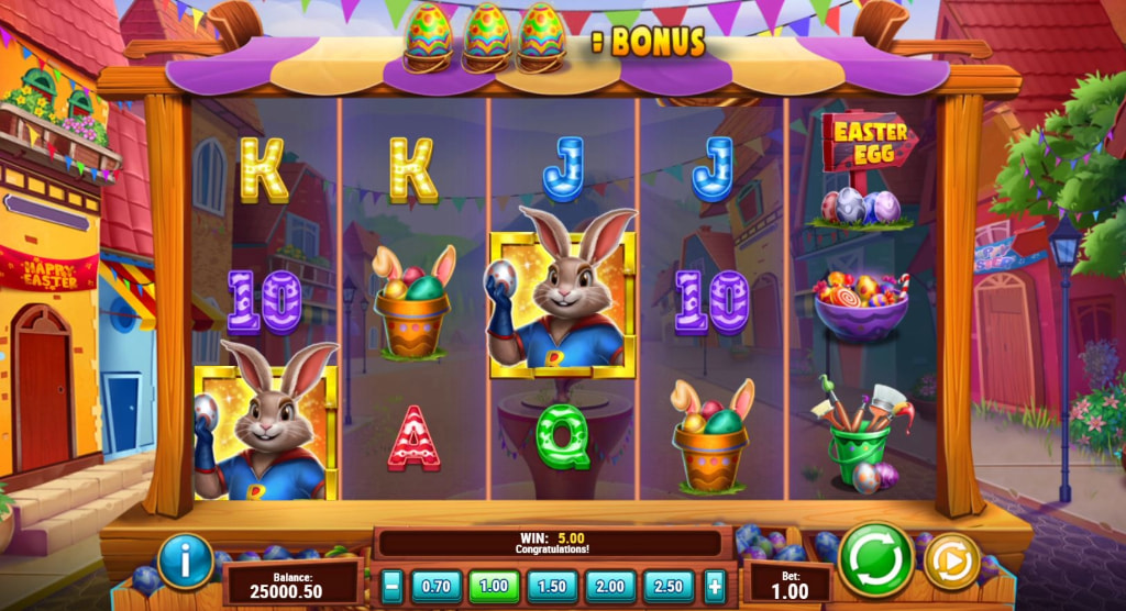 Screenshot van de slot Easter Eggspedition van Play ‘N GO