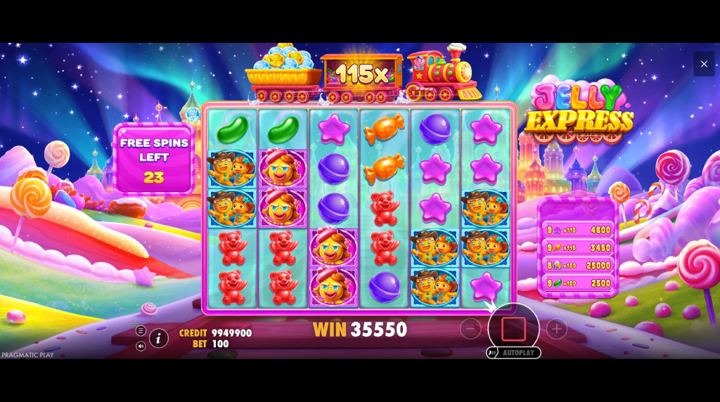 Screenshot van de Jelly Express Free Spins Bonus