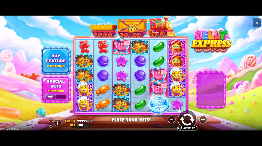 Screenshot van de nieuwe Jelly Express slot van Pragmatic Play