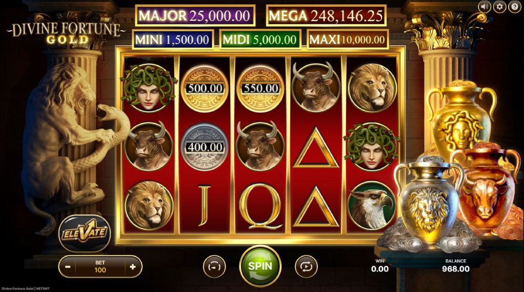 Screenshot van de nieuwe Divine Fortune Gold slot van NetEnt