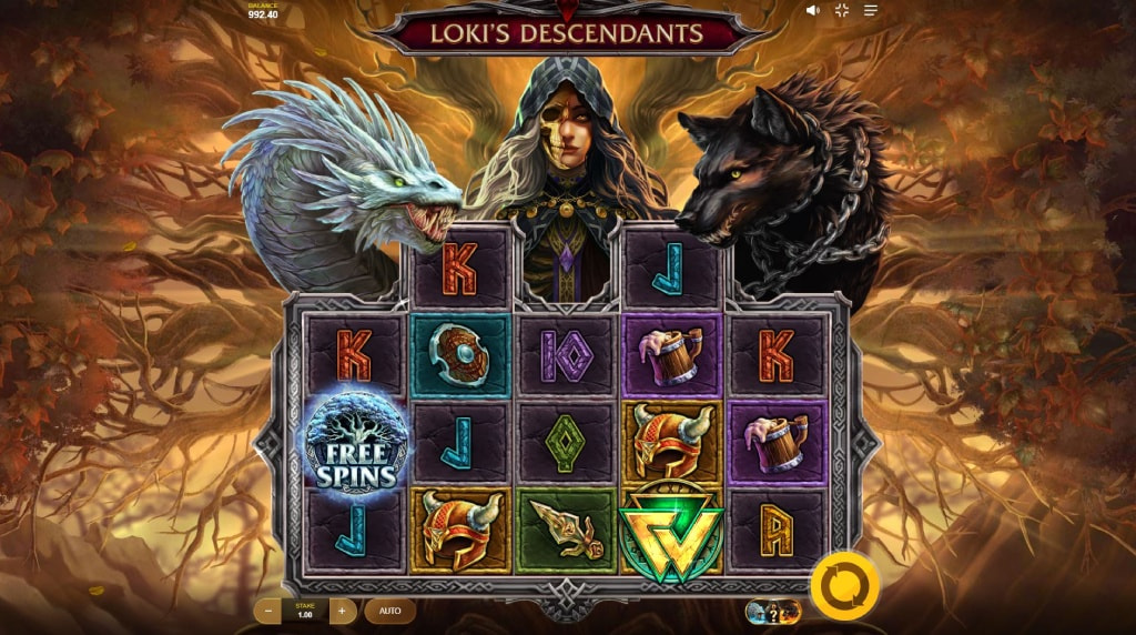 Screenshot van de nieuwe Loki's Descendants slot van Red Tiger