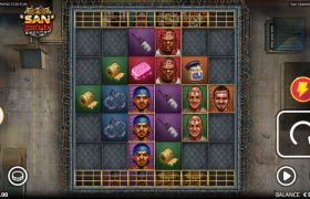 Screenshot van de nieuwe San Quentin Manhunt slot van Nolimit City