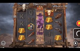 Screenshot van de nieuwe Tombstone Begins slot van NoLimit City