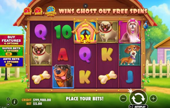 Screenshot van de nieuwe The Big Dog House slot van Pragmatic Play