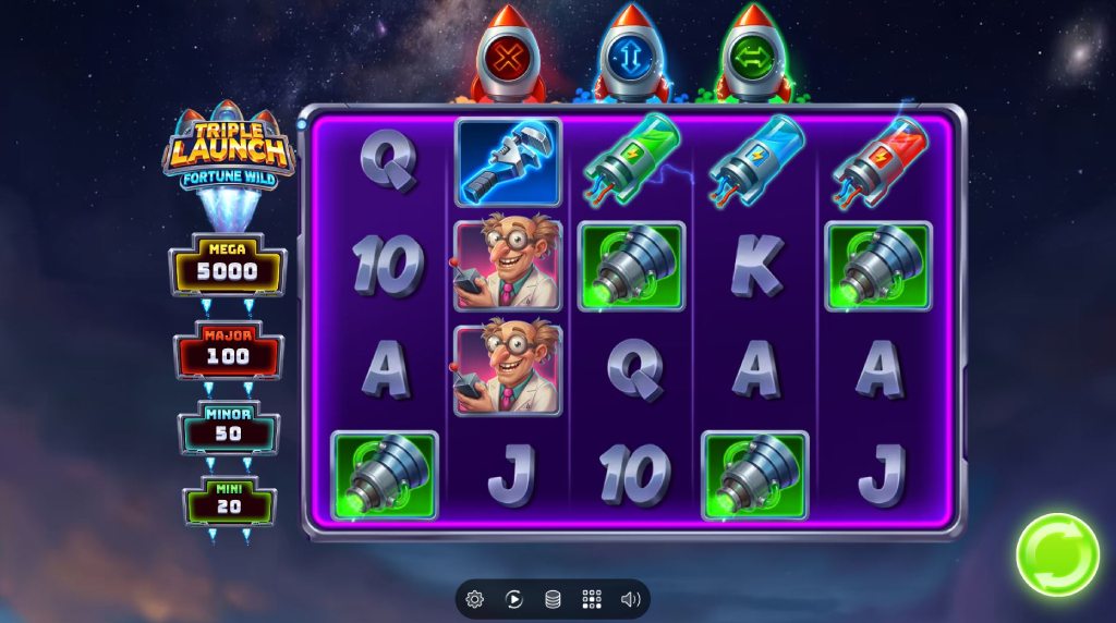 Screenshot van de nieuwe Triple Launch Fortune Wild slot van Play'n GO