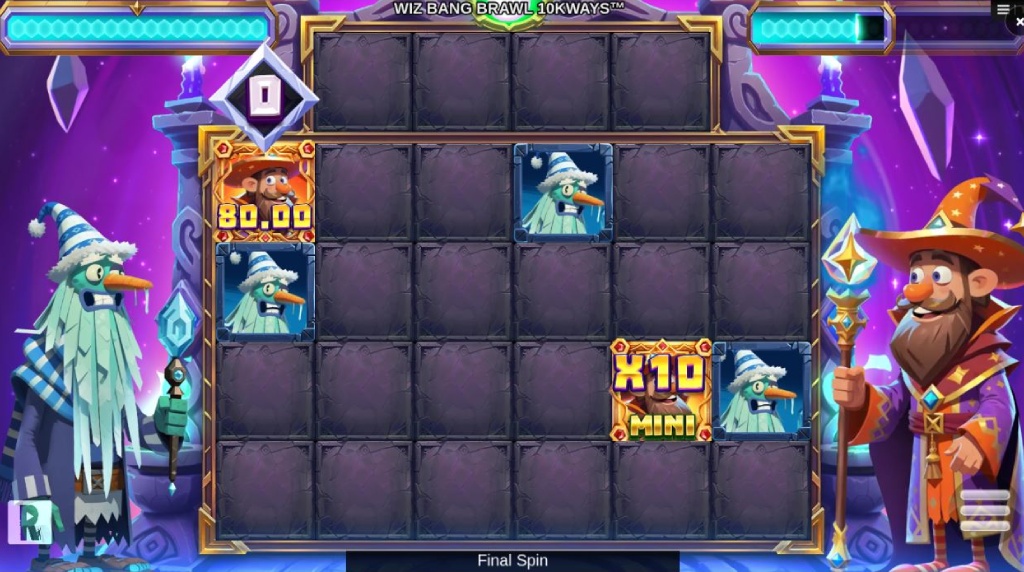 Screenshot van de Wizbang Brawl 10K Ways Free Spins Bonus