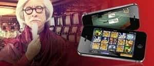 The 32Red casino open on two mobile phones
