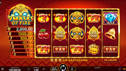 9 Masks of Fire Online Slot by Microgaming