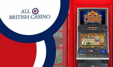 All British Casino logo with a Cleopatra slot machine
