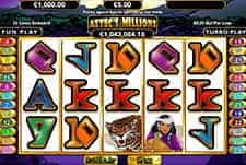 The Aztec's Millons slot at JackMillion online casino.