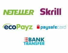 bCasino payment options including Neteller, Skrill, Payz, paysafecard and bank transfer.