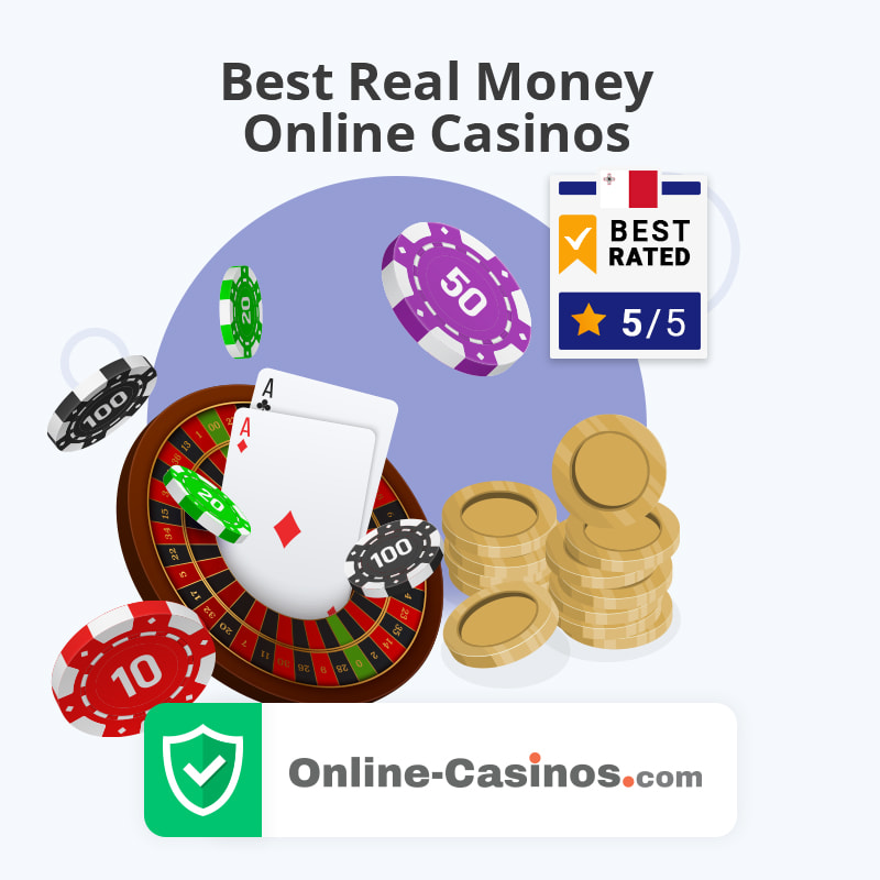 Casino Games, Betting Chips, Coins and Text Indicating the Best Real Money Online Casinos