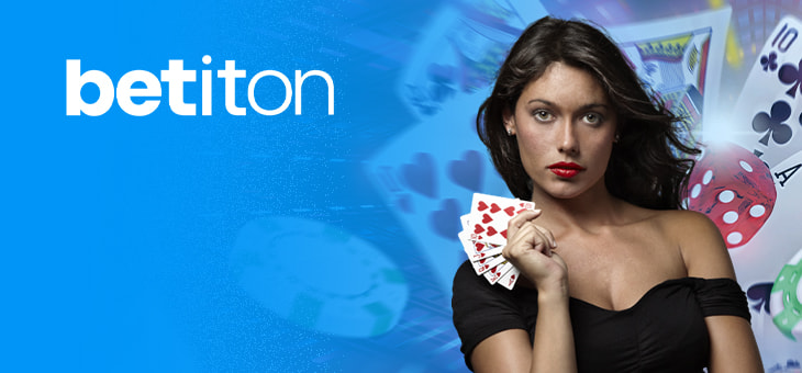 Betiton Casino logo with a live casino game presenter holding oversized playing cards.
