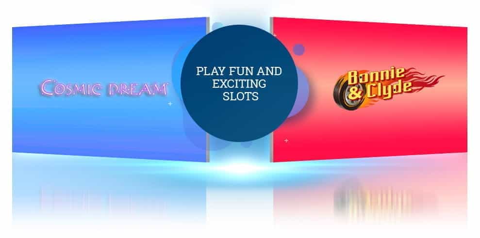 The BF Games Cosmic Dream and Bonnie & Clyde slot logos.