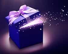 A purple gift box.