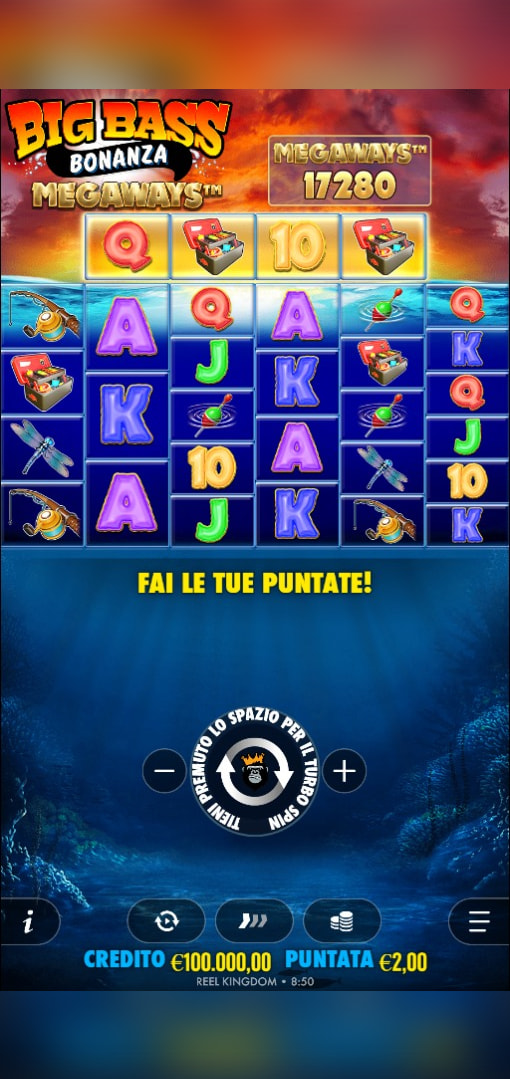 Una partita con la slot Bonanza Megaways da mobile.