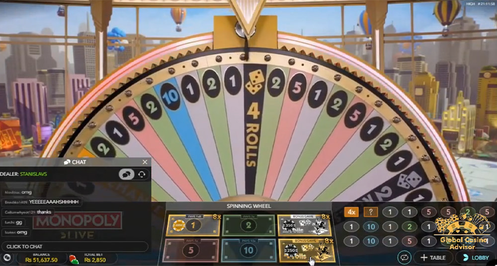 Monopoly Live from Evolution at ICE Casino