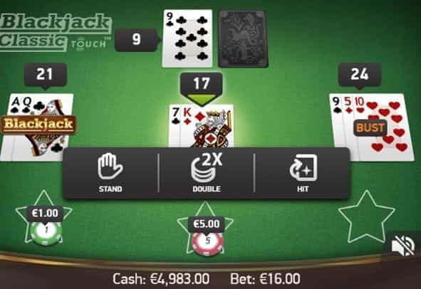 The Classic Touch Blackjack game by NetEnt.