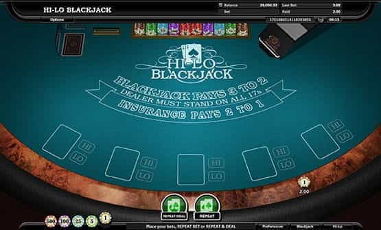 Hi-Lo Blackjack blackjack game from Realistic Games.