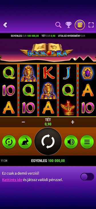 A Book of Ra játékfelülete