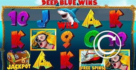 The logo of InTouch Games game, Deep Blue Wins.