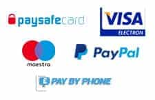 Payment methods available at Dr Slot.