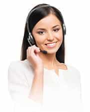 A customer services agent answering a call.